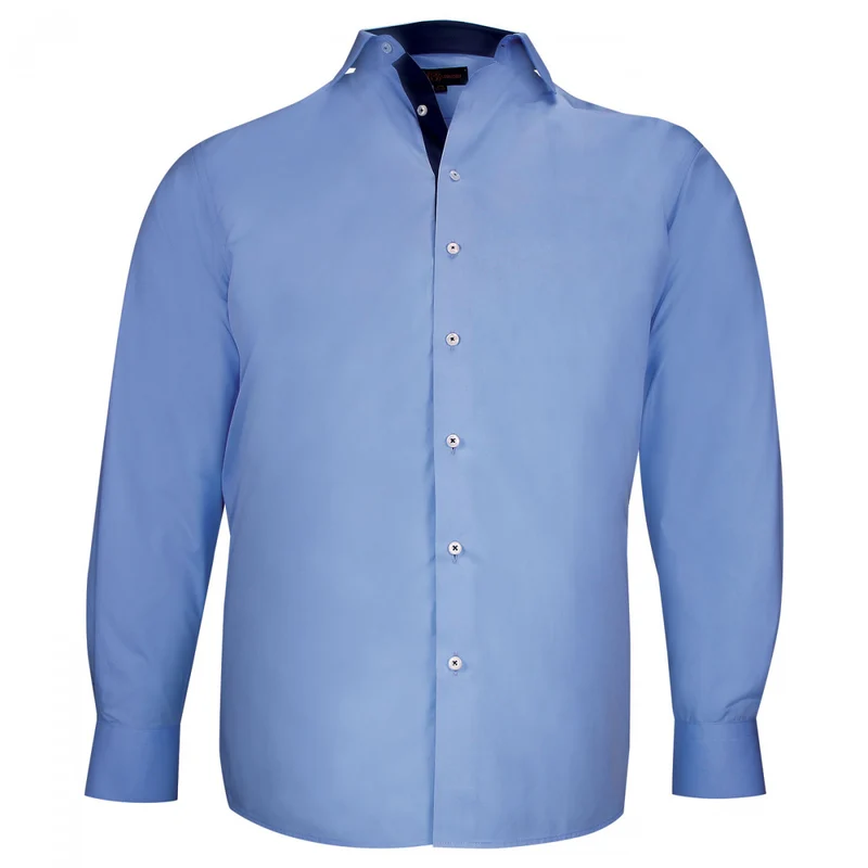 Chemise homme grande taille tissu uni coupe droite CLASSOPO Doublissimo