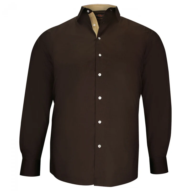 Chemise homme grande taille tissu uni coupe droite CLASSOPO Doublissimo