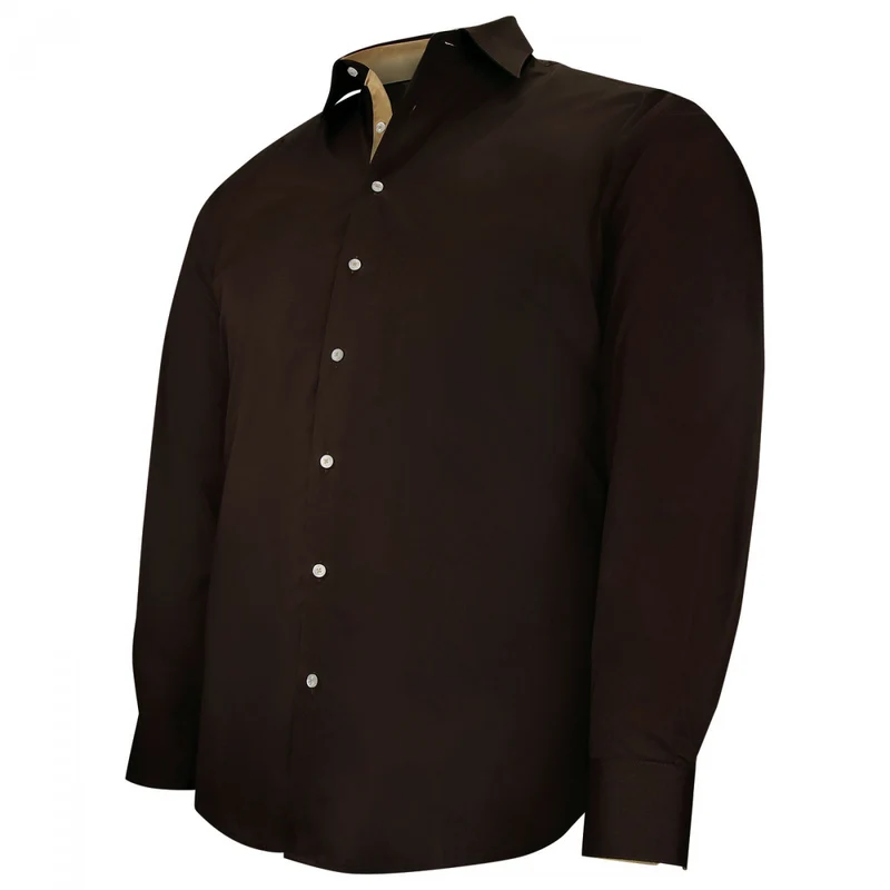Chemise homme grande taille tissu uni coupe droite CLASSOPO Doublissimo
