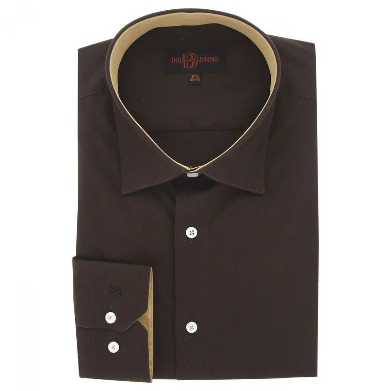 Chemise homme grande taille tissu uni coupe droite CLASSOPO Doublissimo