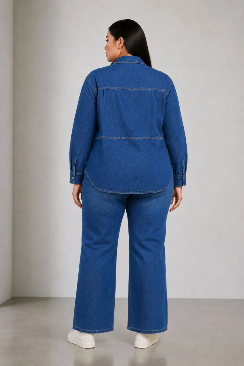 Nimaya|100% Cotton Denim Shirt With Slit Design