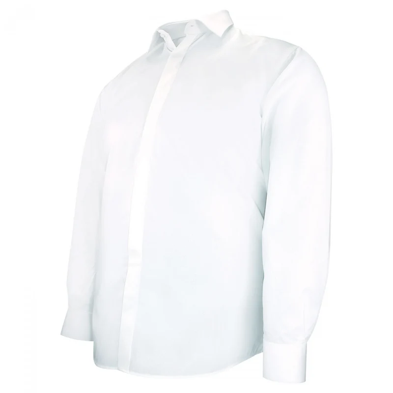 Chemise homme grande taille tissu texturé à gorge cachée coupe droite DINOZZE Doublissimo