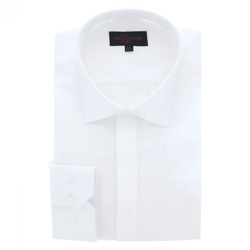 Chemise homme grande taille tissu texturé à gorge cachée coupe droite DINOZZE Doublissimo
