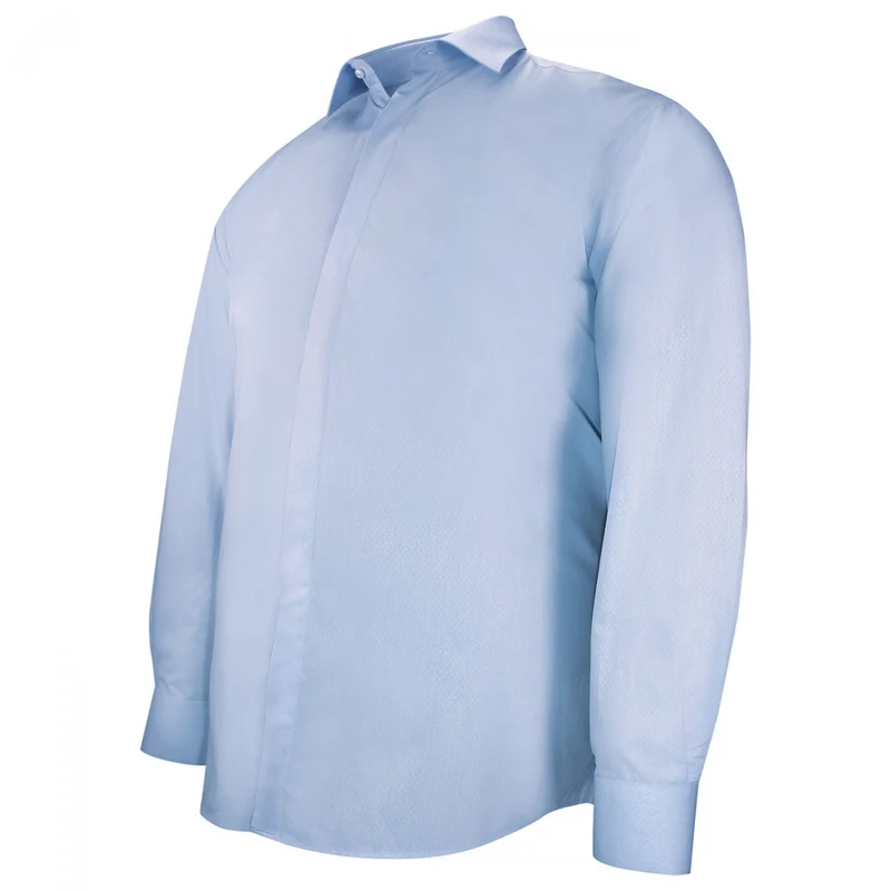 Chemise homme grande taille tissu texturé à gorge cachée coupe droite DINOZZE Doublissimo