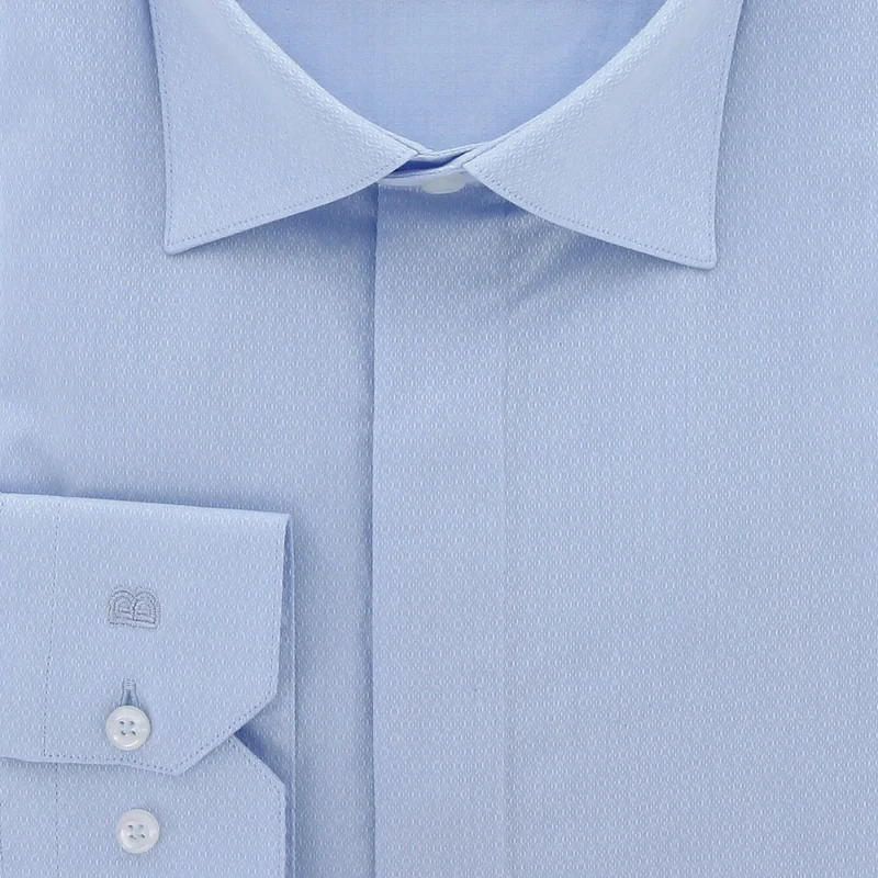 Chemise homme grande taille tissu texturé à gorge cachée coupe droite DINOZZE Doublissimo