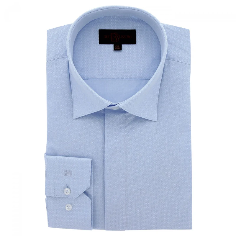 Chemise homme grande taille tissu texturé à gorge cachée coupe droite DINOZZE Doublissimo