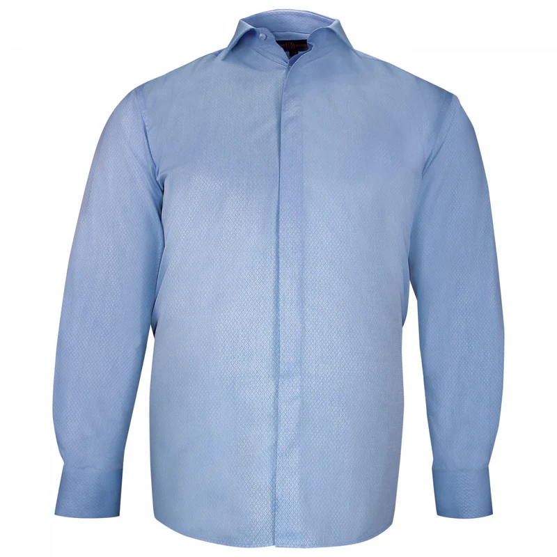 Chemise homme grande taille tissu texturé à gorge cachée coupe droite DINOZZE Doublissimo