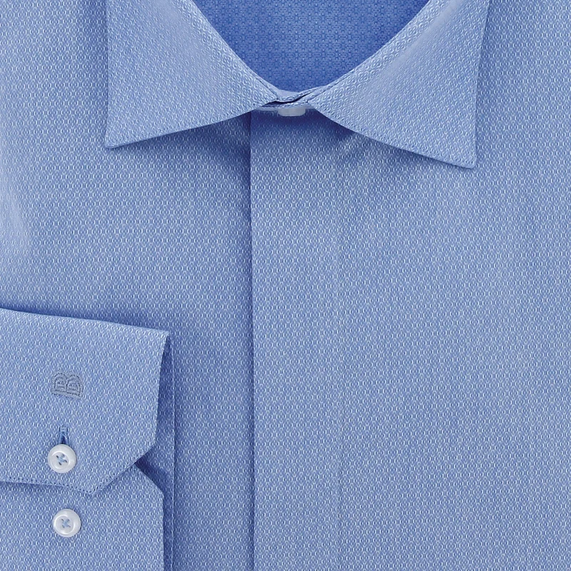 Chemise homme grande taille tissu texturé à gorge cachée coupe droite DINOZZE Doublissimo
