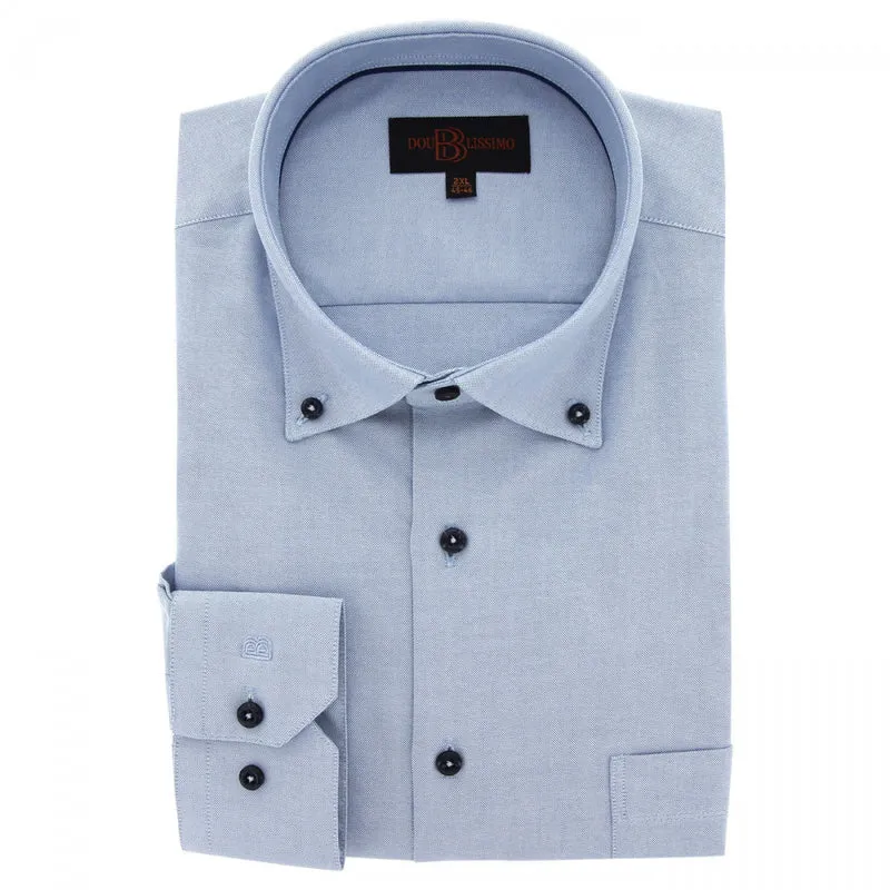 Chemise homme grande taille oxford à col boutonné coupe droite BOTONNI Doublissimo