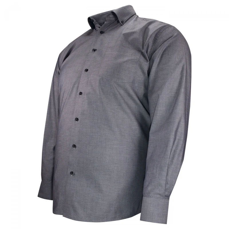 Chemise homme grande taille tissu texturé à col boutonné coupe droite ARMATONI Doublissimo