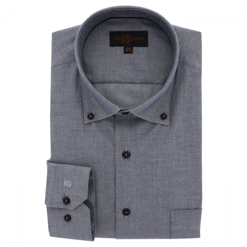 Chemise homme grande taille tissu texturé à col boutonné coupe droite ARMATONI Doublissimo
