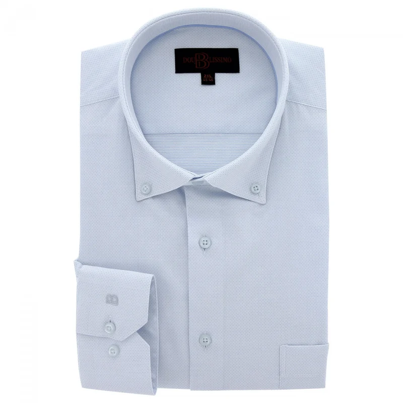 Chemise homme grande taille tissu texturé à col boutonné coupe droite ARMATONI Doublissimo