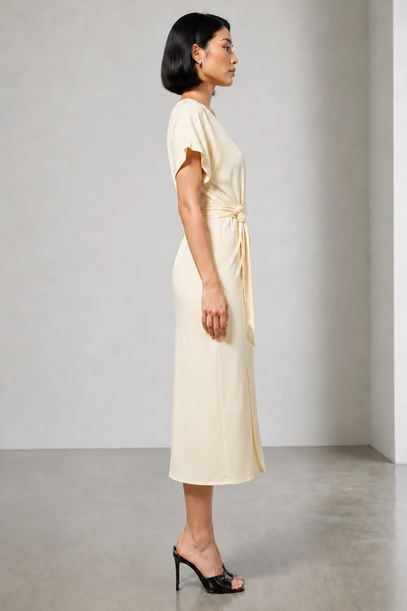 Almea|Viscose Wrap Midi Dress