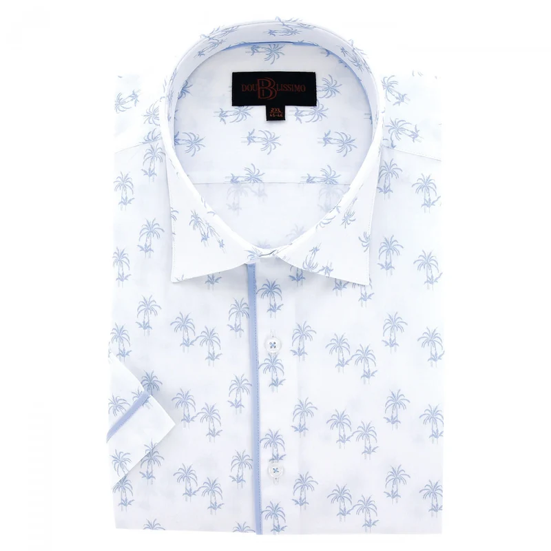 Chemise homme grande taille à tissu imprimé coupe droite PALMA Doublissimo