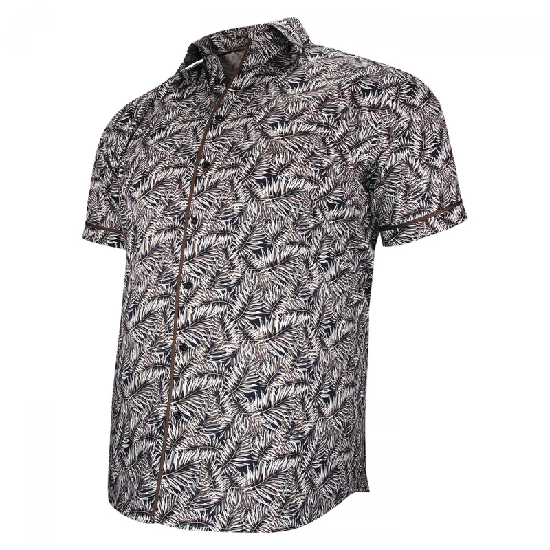 Chemise homme grande taille à tissu imprimé coupe droite LUTTO Doublissimo