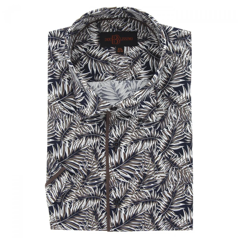 Chemise homme grande taille à tissu imprimé coupe droite LUTTO Doublissimo