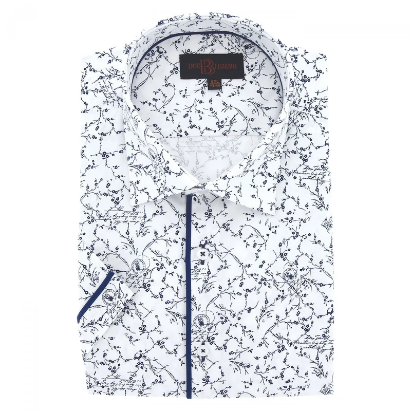 Chemise homme grande taille à tissu imprimé coupe droite VEGELI Doublissimo