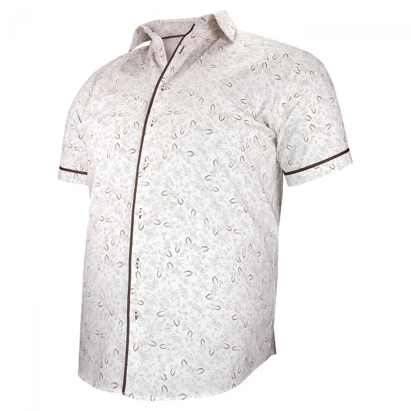 Chemise homme grande taille à tissu imprimé coupe droite GIVELI Doublissimo