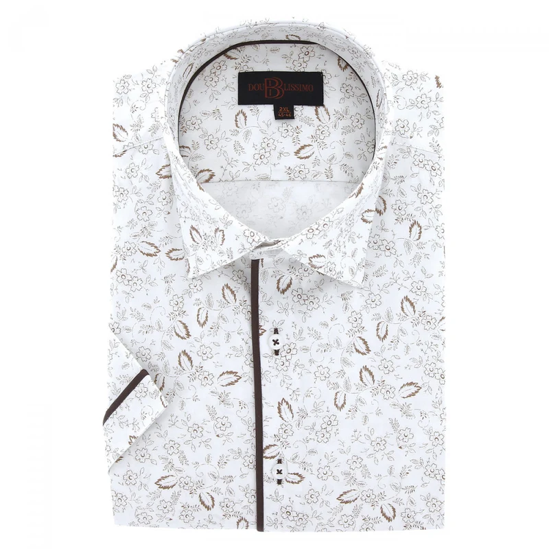 Chemise homme grande taille à tissu imprimé coupe droite GIVELI Doublissimo