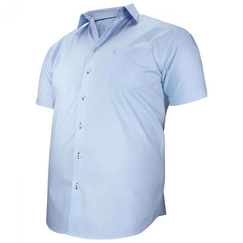 Chemise homme grande taille grande taille à tissu uni texturé coupe droite TONOTONA Doublissimo