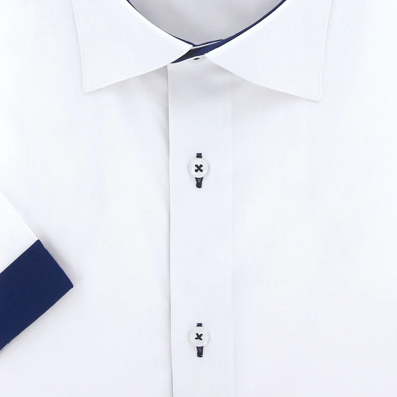 Chemise homme grande taille grande taille à tissu uni contrasté coupe droite RIVERA Doublissimo
