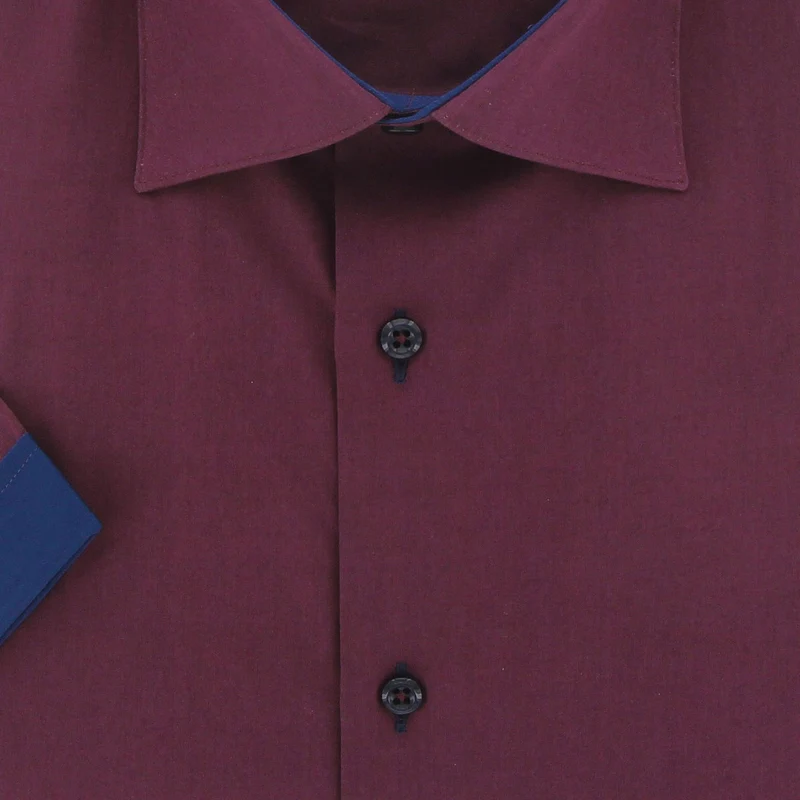 Chemise homme grande taille grande taille à tissu uni contrasté coupe droite VIOSSO Doublissimo