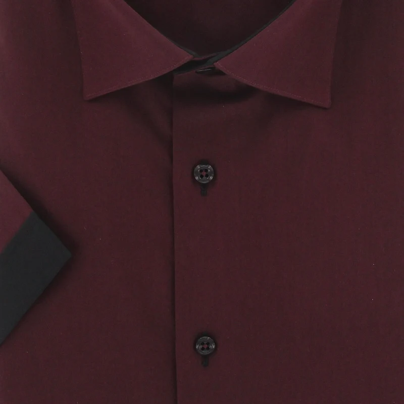 Chemise homme grande taille grande taille à tissu uni contrasté coupe droite ROSSONERO Doublissimo