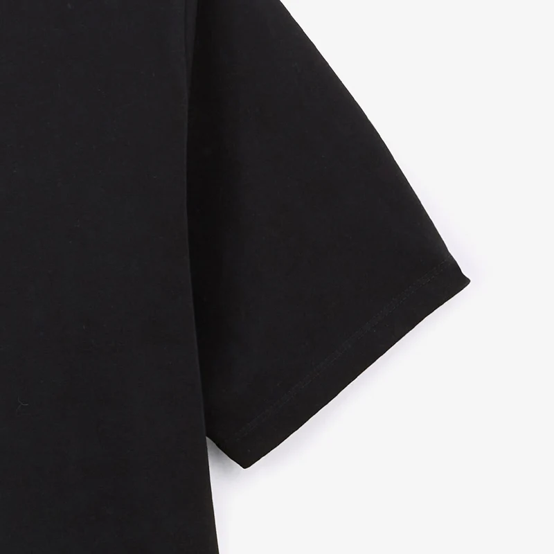 T-shirt manches courtes col rond 100% coton noir Théo