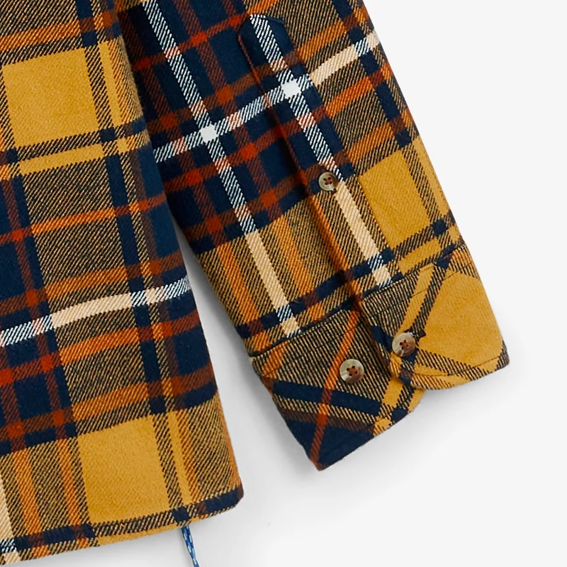 Surchemise chevron carreaux tartan jaune moutarde SBPLAY