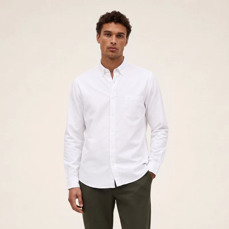 Chemise manches longues Oxford blanche Sangle SB