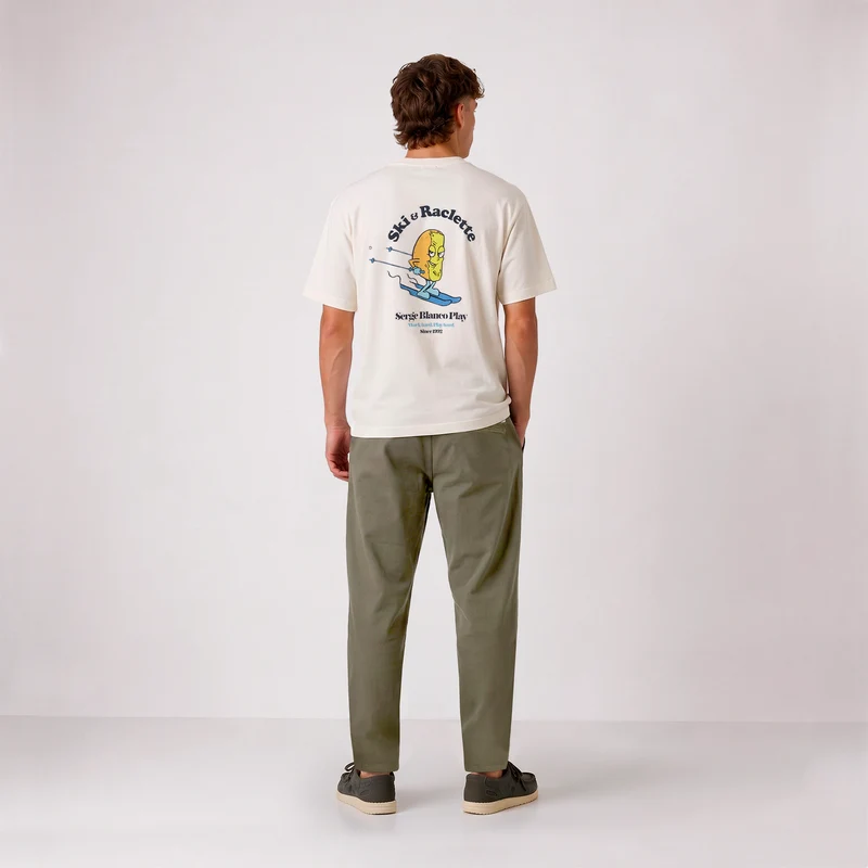 T-shirt manches courtes coton blanc Ski & Raclette SBPLAY