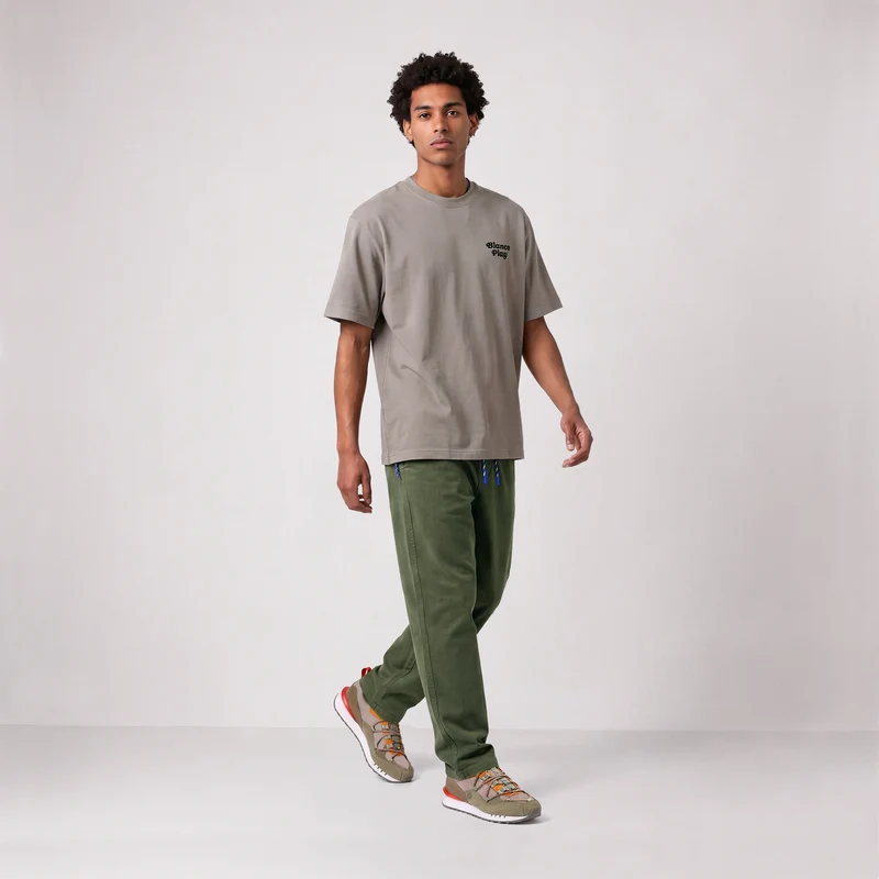 T-shirt manches courtes oversize beige sable A Piece of Cake SBPLAY