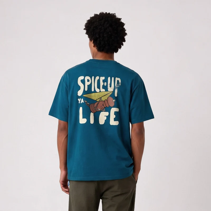 T-shirt manches courtes oversize bleu canard Spice-Up Ya Life SBPLAY