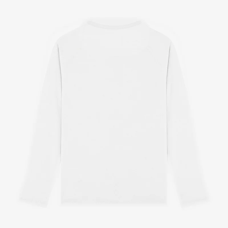 T-shirt manches longues col rond coton blanc