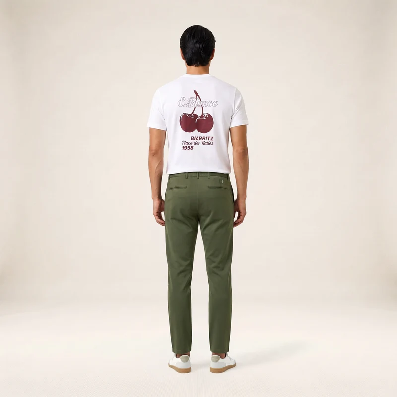 T-shirt manches courtes coton blanc Biarritz Cerises Théo