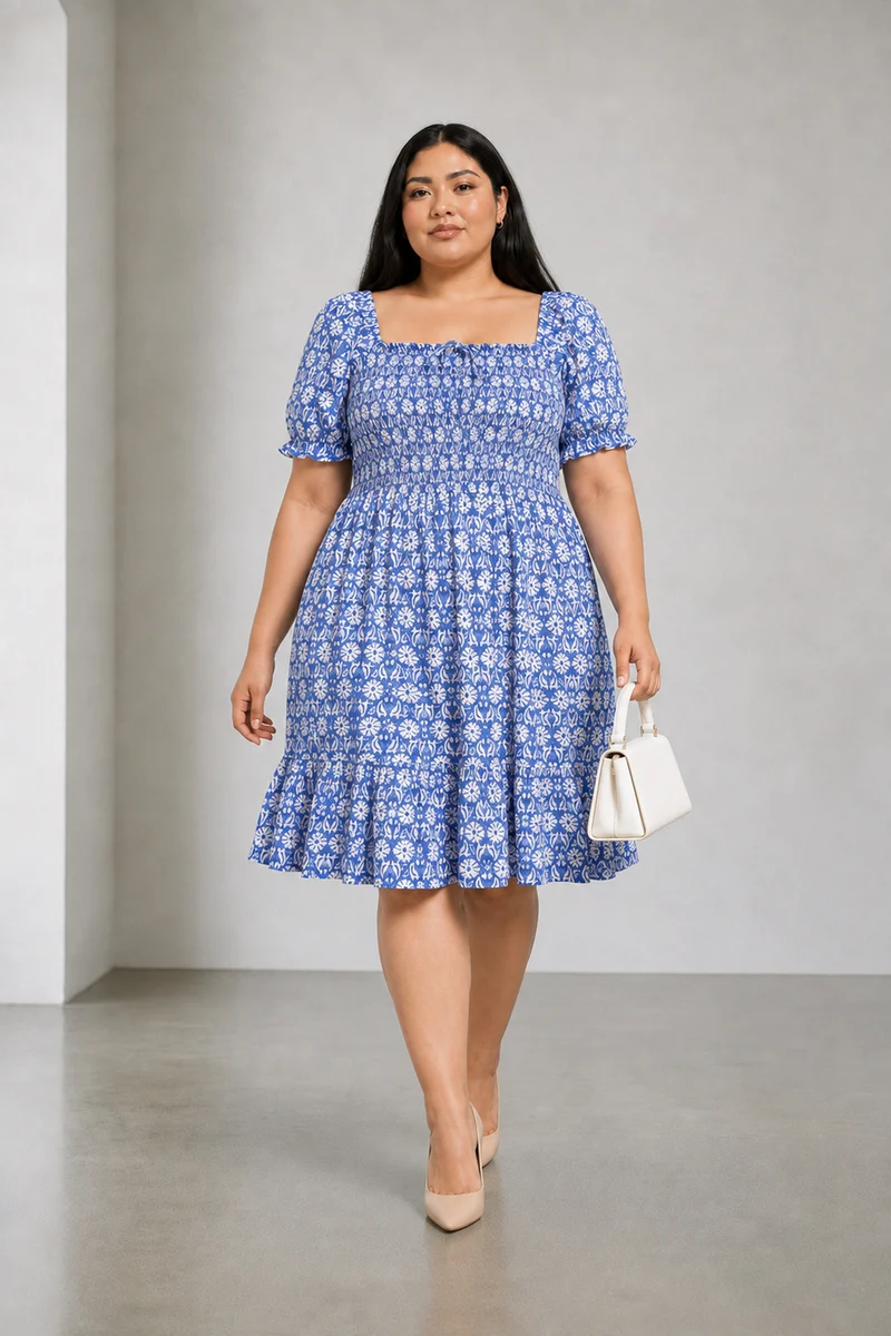 Nore|Cotton Tiered Smocking Dress