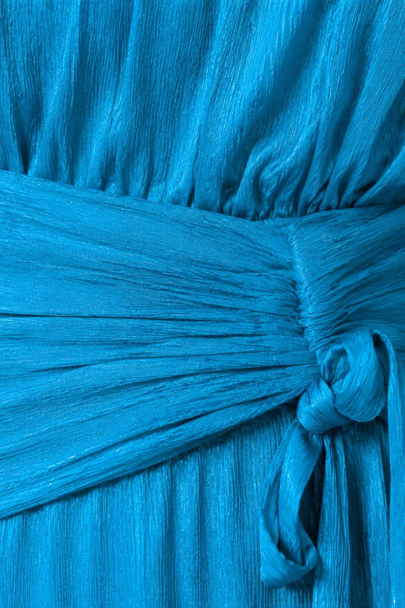 Aurev|Viscose Chiffon Ruched Waist Mini Dress