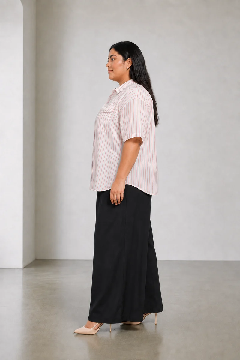 Rovin|Pink Striped Cotton Shirt