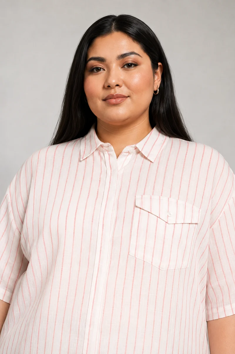 Rovin|Pink Striped Cotton Shirt