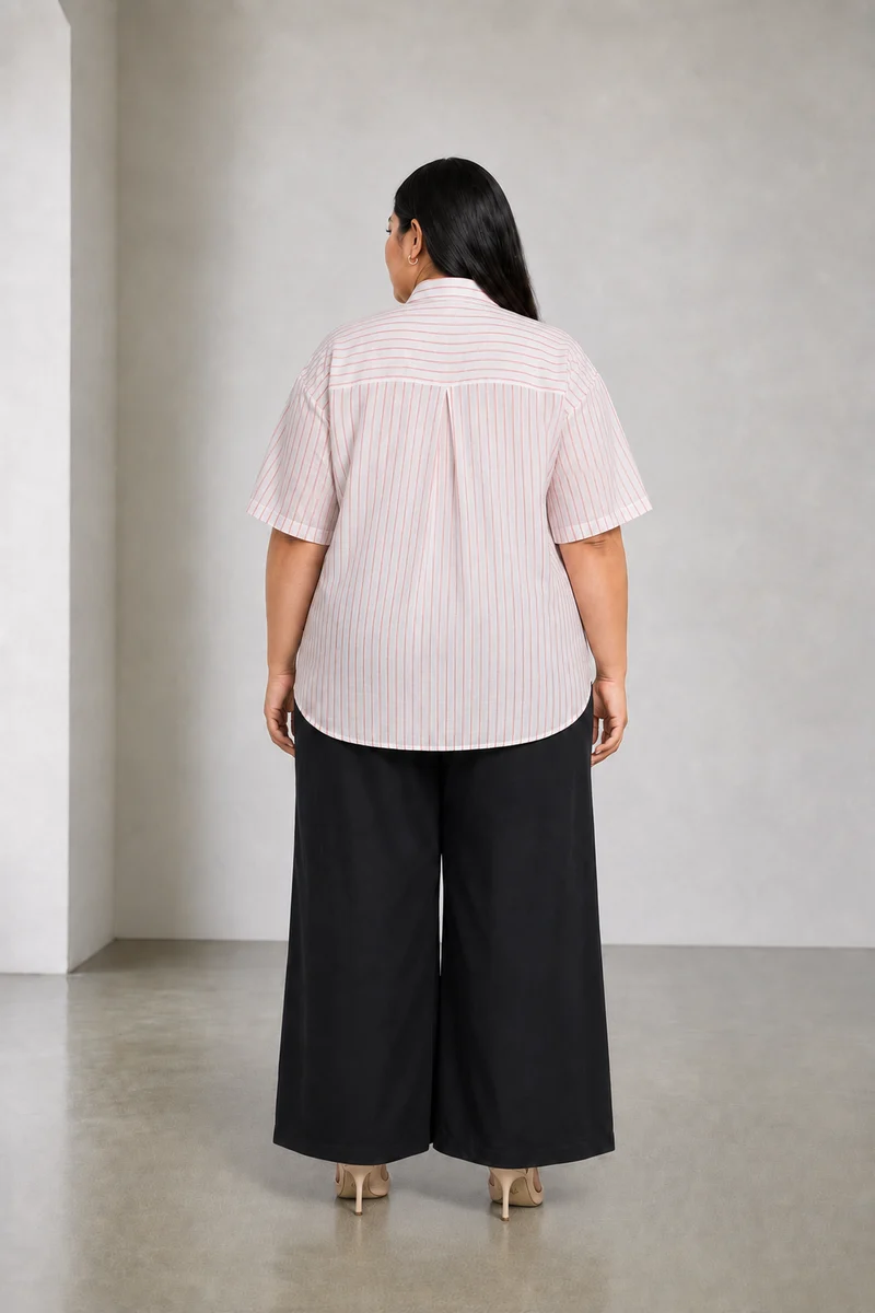 Rovin|Pink Striped Cotton Shirt