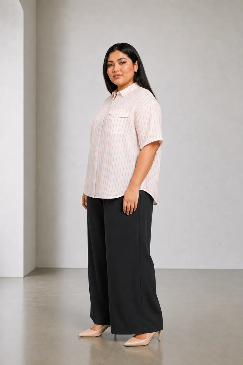 Rovin|Pink Striped Cotton Shirt