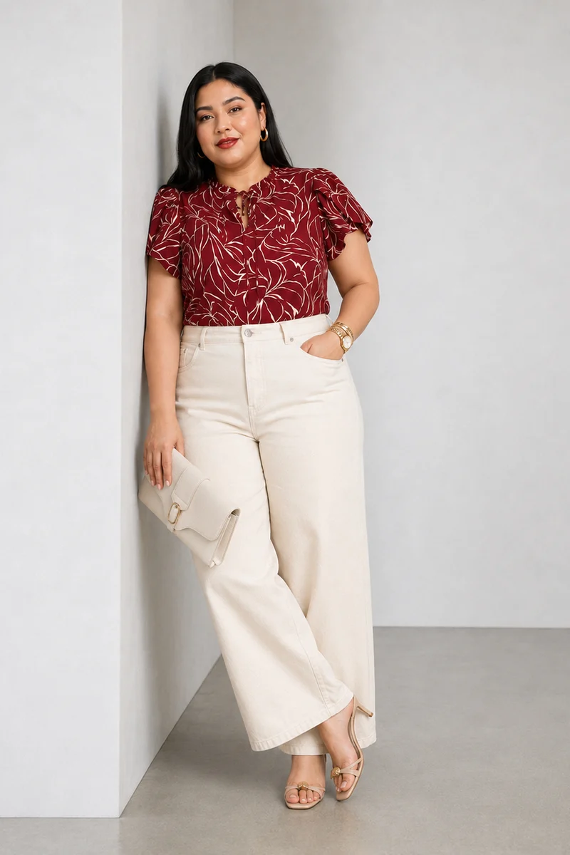 Rilva|Cotton Tie Up Ruffle Top