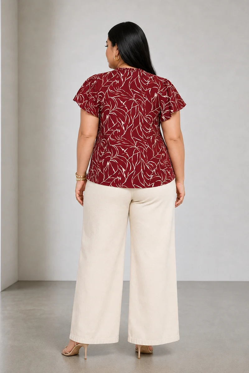 Rilva|Cotton Tie Up Ruffle Top