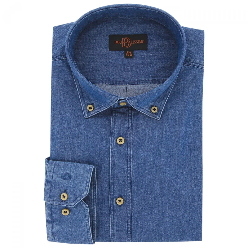Chemise homme grande taille en jean coupe droite DENIMO Doublissimo