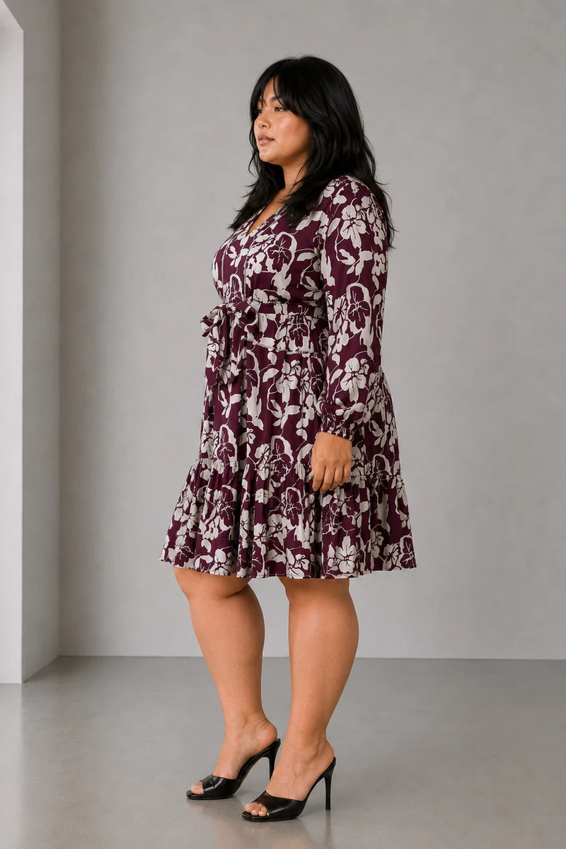 Lune|Cotton Puff Sleeves Mini Dress