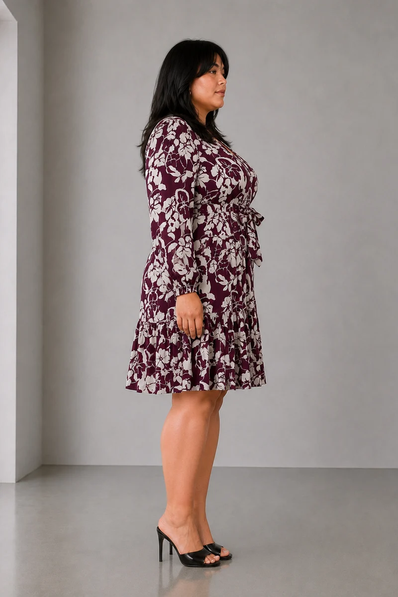 Lune|Cotton Puff Sleeves Mini Dress