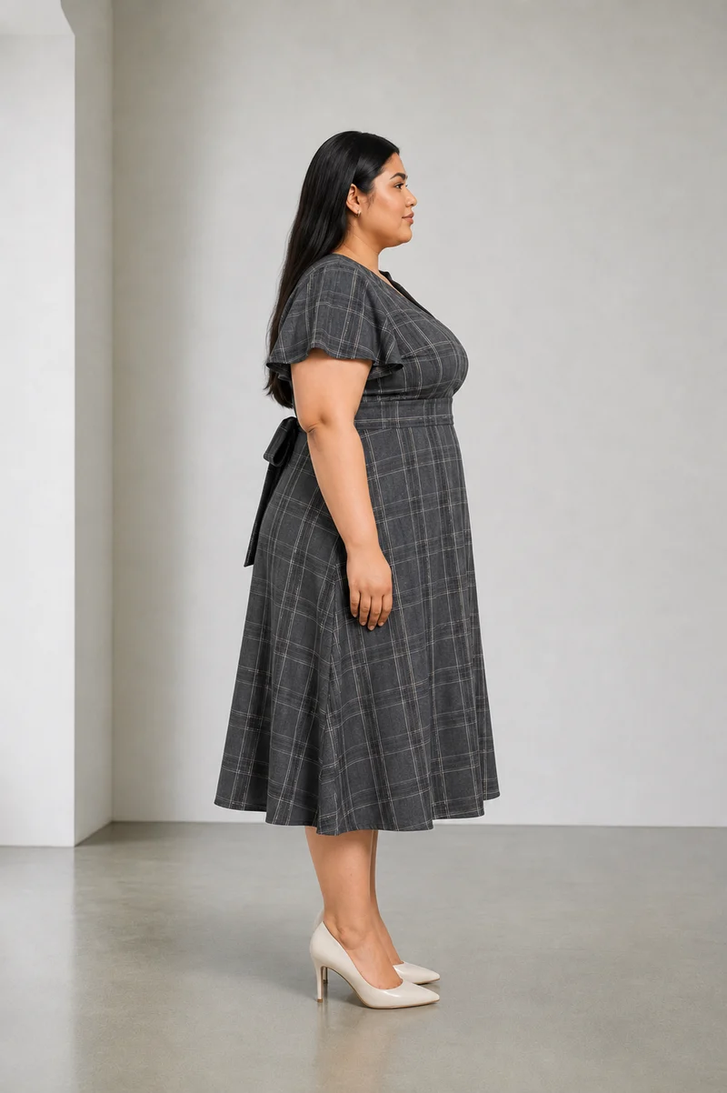 Tessia|Cotton Fit Flared Midi Dress