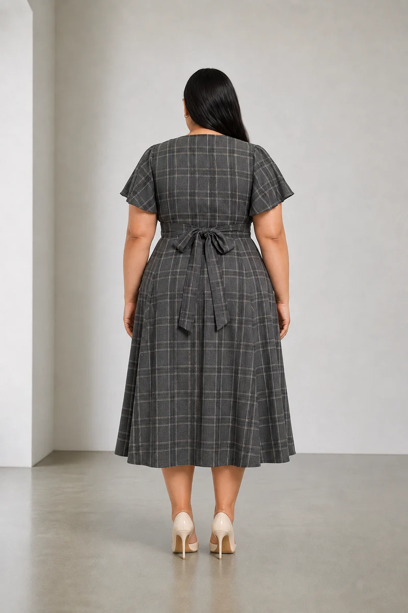 Tessia|Cotton Fit Flared Midi Dress