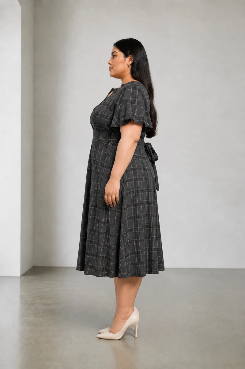 Tessia|Cotton Fit Flared Midi Dress