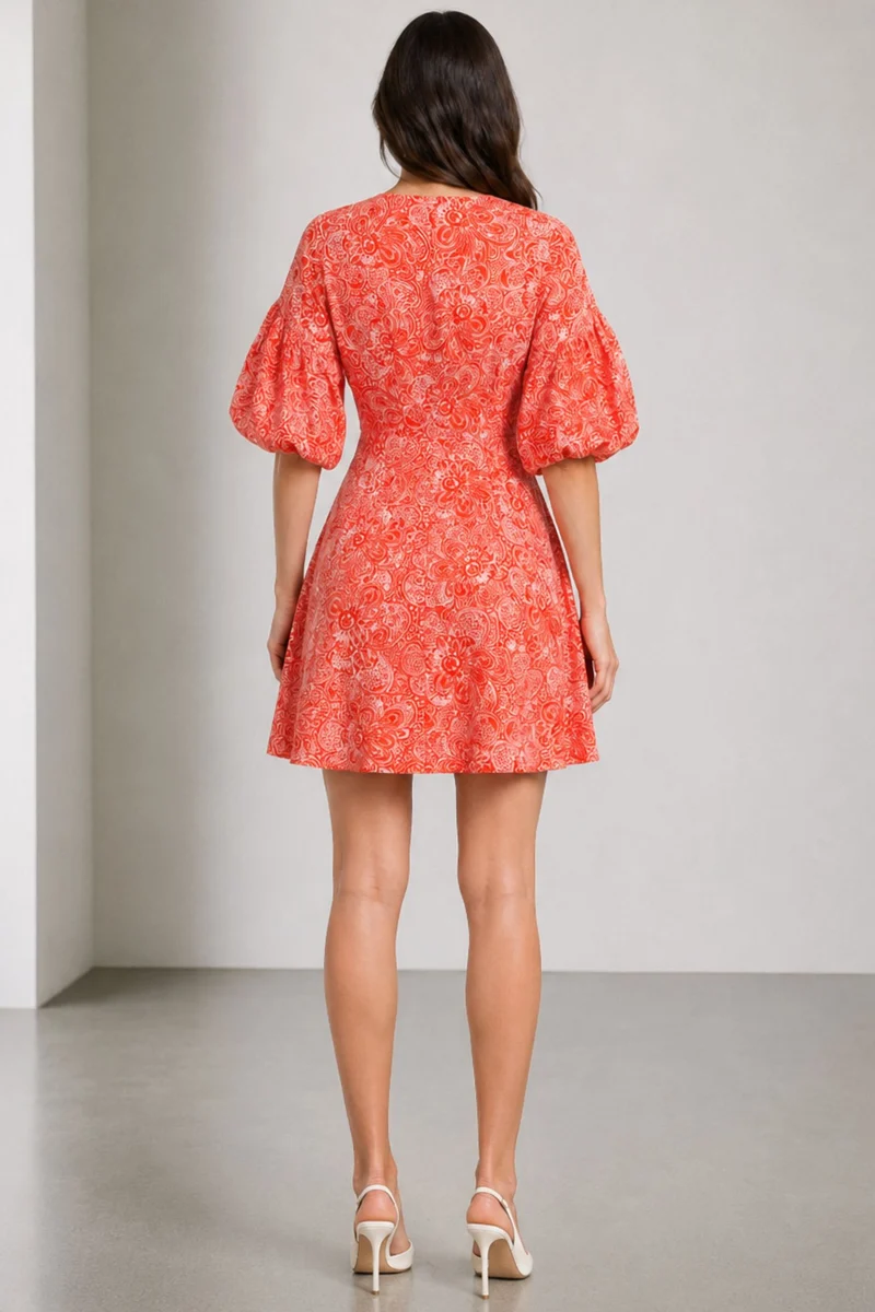 Pavo|Cinched Waist Cotton Mini Dress